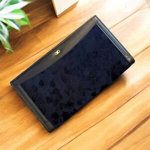 Vintage Black Clutch Handbag Purse Velvet Wallet Bag